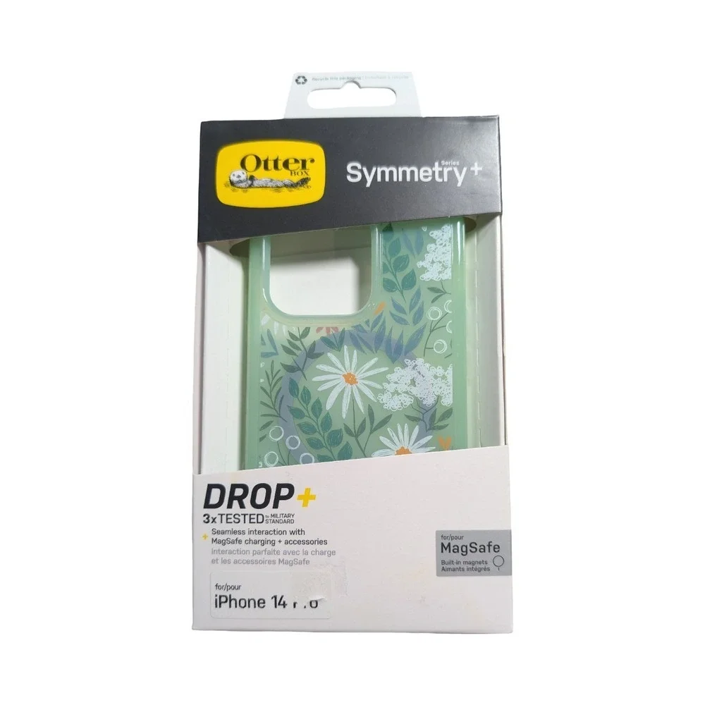 Q3-N OtterBox Symmetry+‎ MagSafe Case Apple iPhone 14 Pro - Green Flower